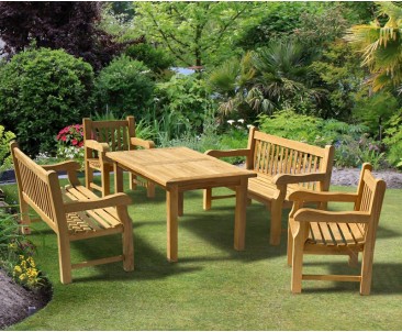 Balmoral 5ft Dining Table and Benches Set - Dining Sets with Benches