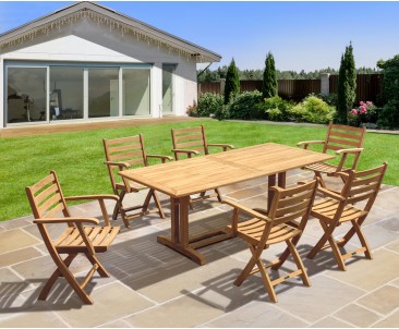 Belgrave 6 Seater Garden Dining Set with Suffolk Chairs