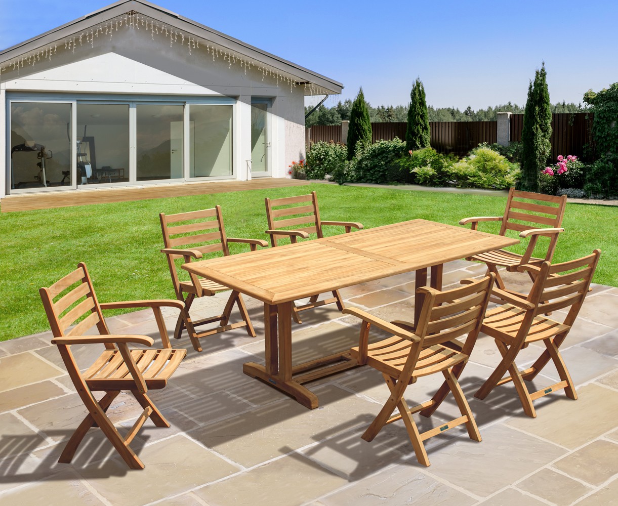 Belgrave 6 Seater Garden Dining Set with Suffolk Chairs