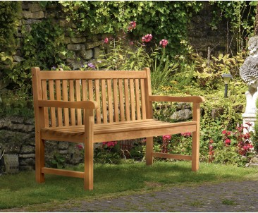 York Teak Garden Bench, Flat Pack - 1.5m