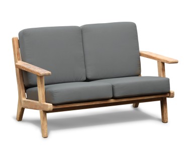 Eero Mid-Century Deep Seated Teak Garden Sofa, 2 Seater