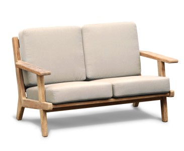 Eero Mid-Century Deep Seated Teak Garden Sofa, 2 Seater