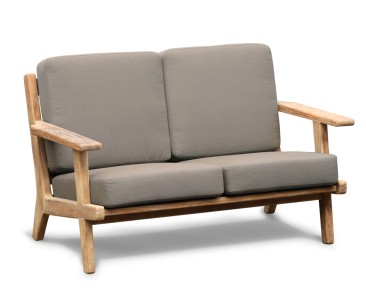 Eero Mid-Century Deep Seated Teak Garden Sofa, 2 Seater