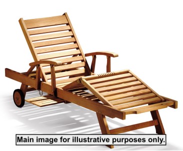 Luxury Reclining Teak Sunlounger with Arms - Used: Good