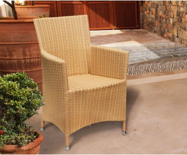 Riviera All Weather Wicker Rattan Armchair - Flat Weave - Riviera