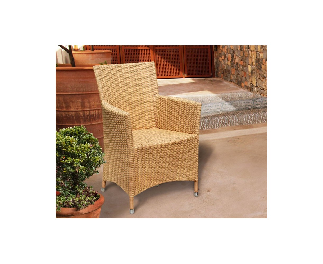Riviera All Weather Wicker Rattan Armchair - Flat Weave