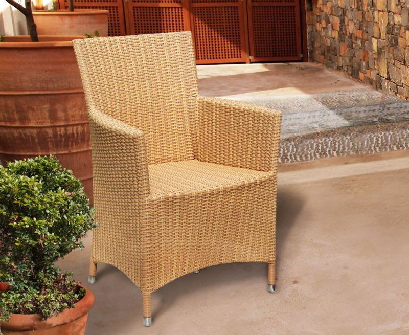 Riviera All Weather Wicker Rattan Armchair Flat Weave