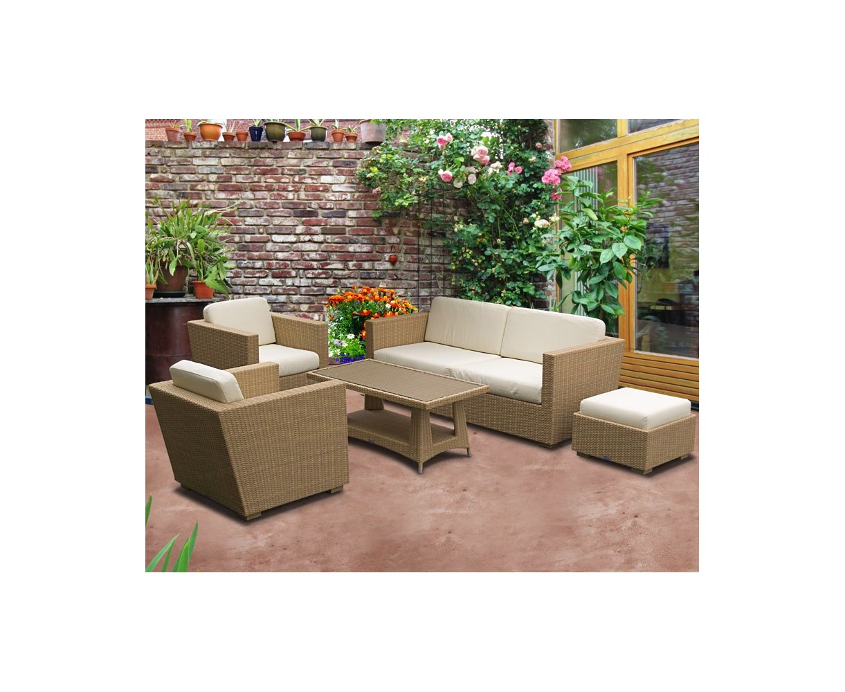 Riviera Wicker Sofa Set with Riviera Coffee Table