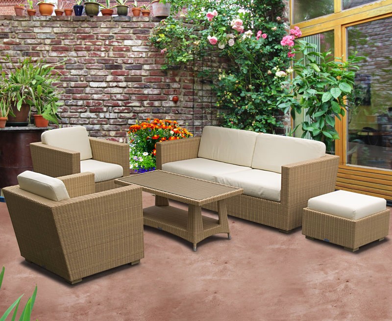 Riviera Wicker Sofa Set with Riviera Coffee Table