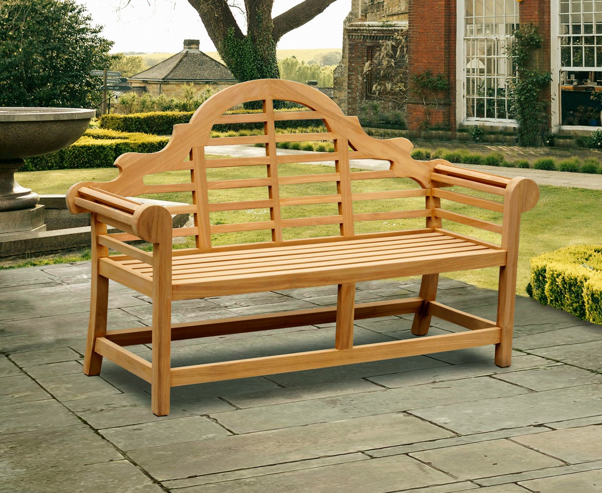 Teak Lutyens-Style Bench 1.65m
