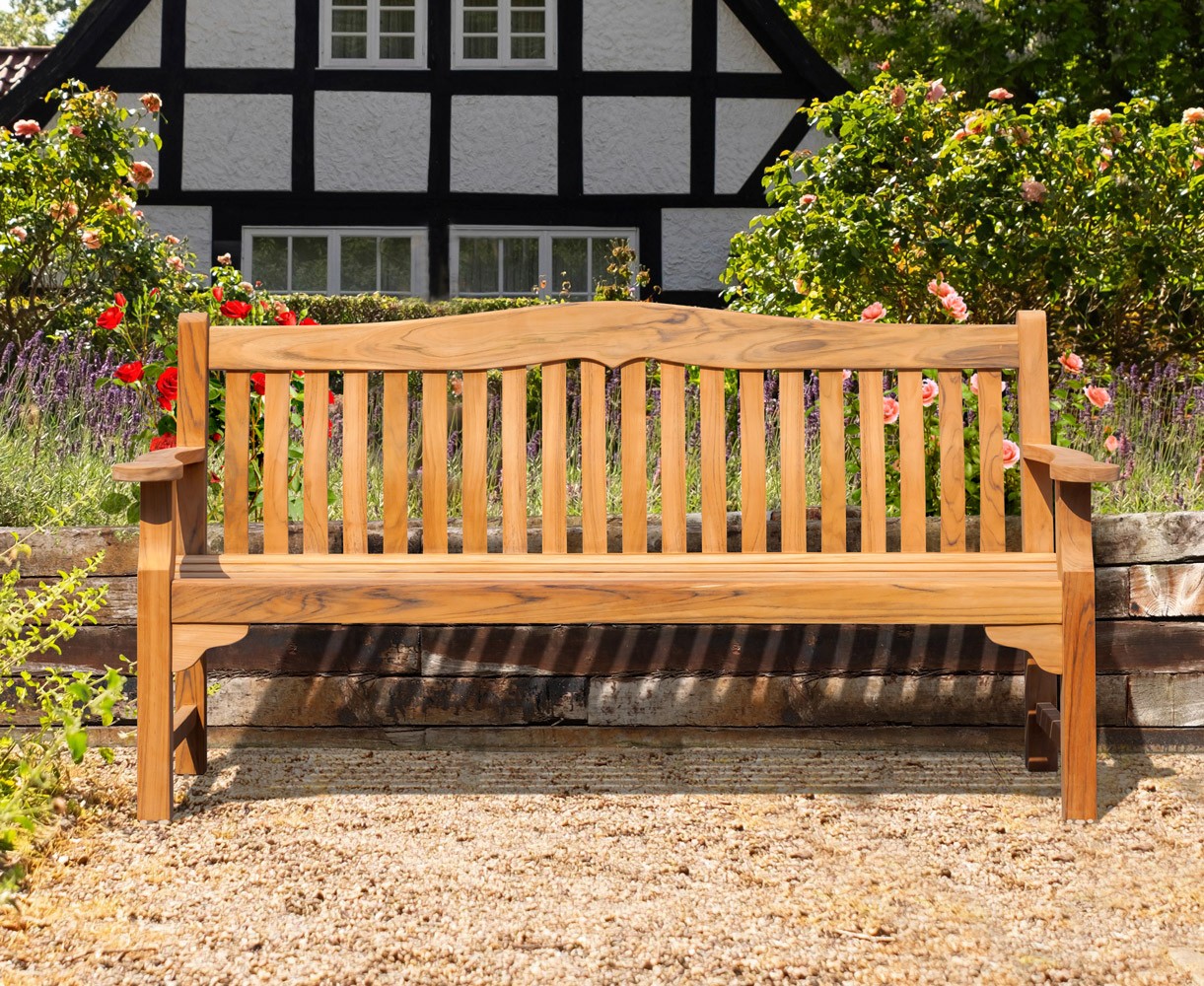1.8m Teak Rose Garden Bench