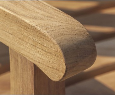 Henley 3/4 Teak Curved Wooden Bench with Arms