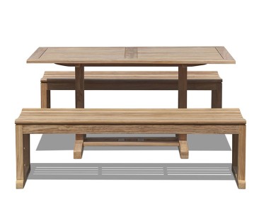 1.5m Belgrave Table and Backless Benches Set