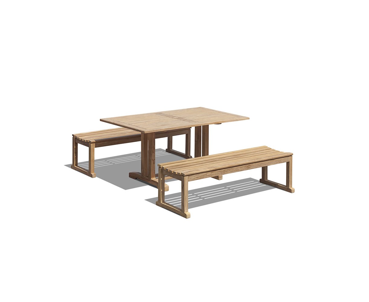 1.5m Belgrave Table and Backless Benches Set