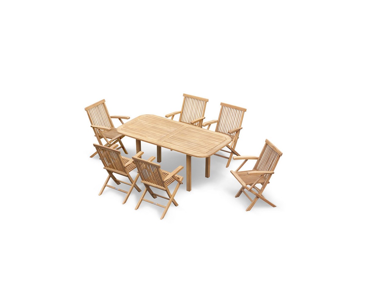 1.8m Carida Table and 6 Chester Armchairs Set