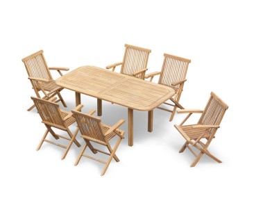 1.8m Carida Table and 6 Chester Armchairs Set