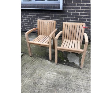 Monaco Teak Stacking Garden Chair - Used: Good