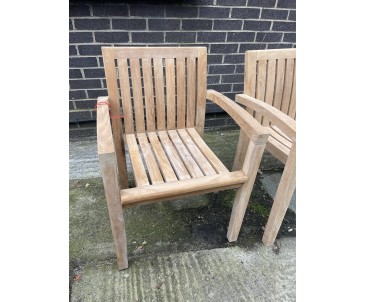 Monaco Teak Stacking Garden Chair - Used: Good