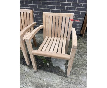 Monaco Teak Stacking Garden Chair - Used: Good
