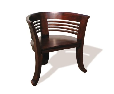 Kensington Tub-Armchair, Teak Deco Style, Antique Finish, Colonial