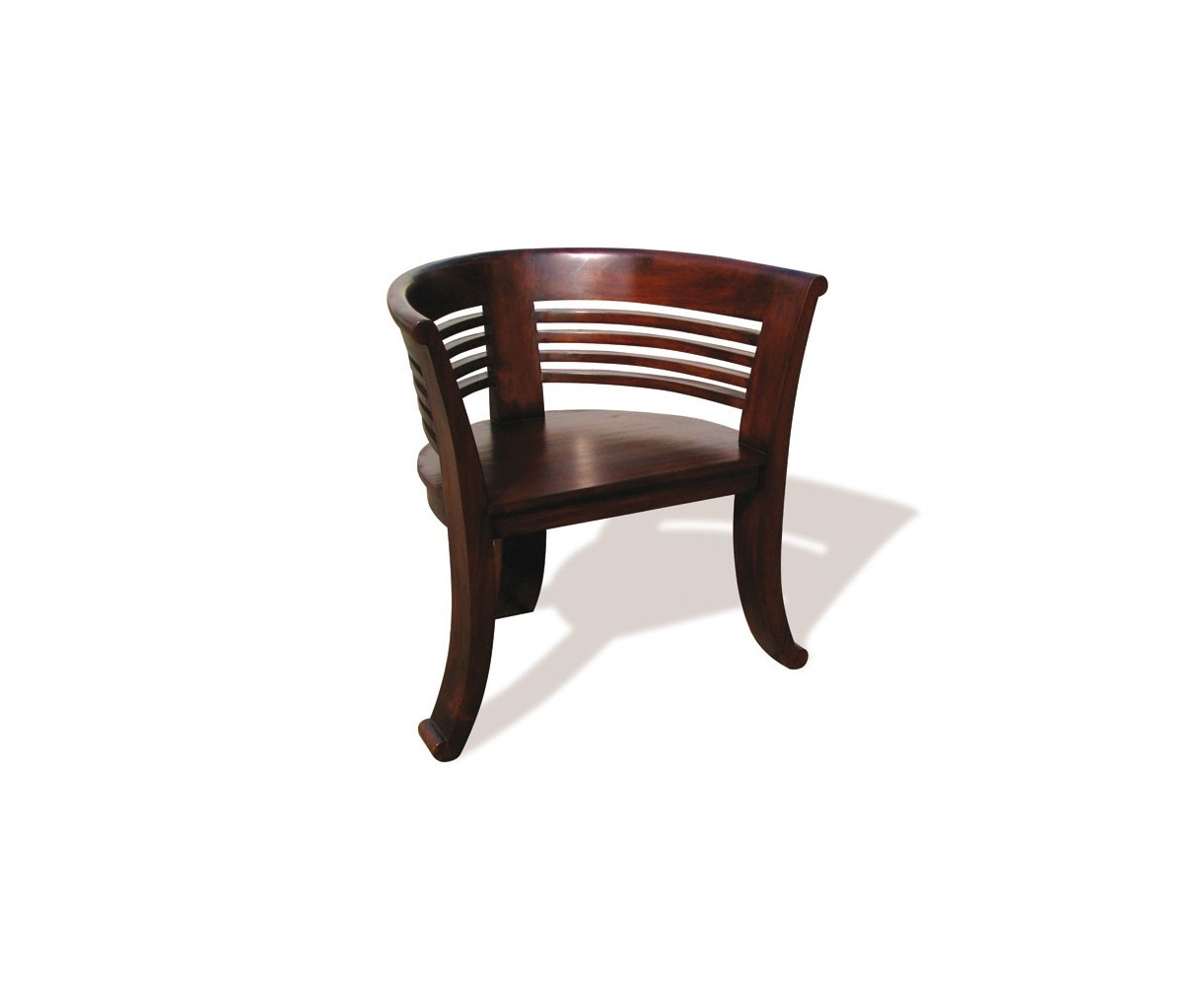 Kensington Tub-Armchair, Teak Deco Style, Antique Finish, Colonial