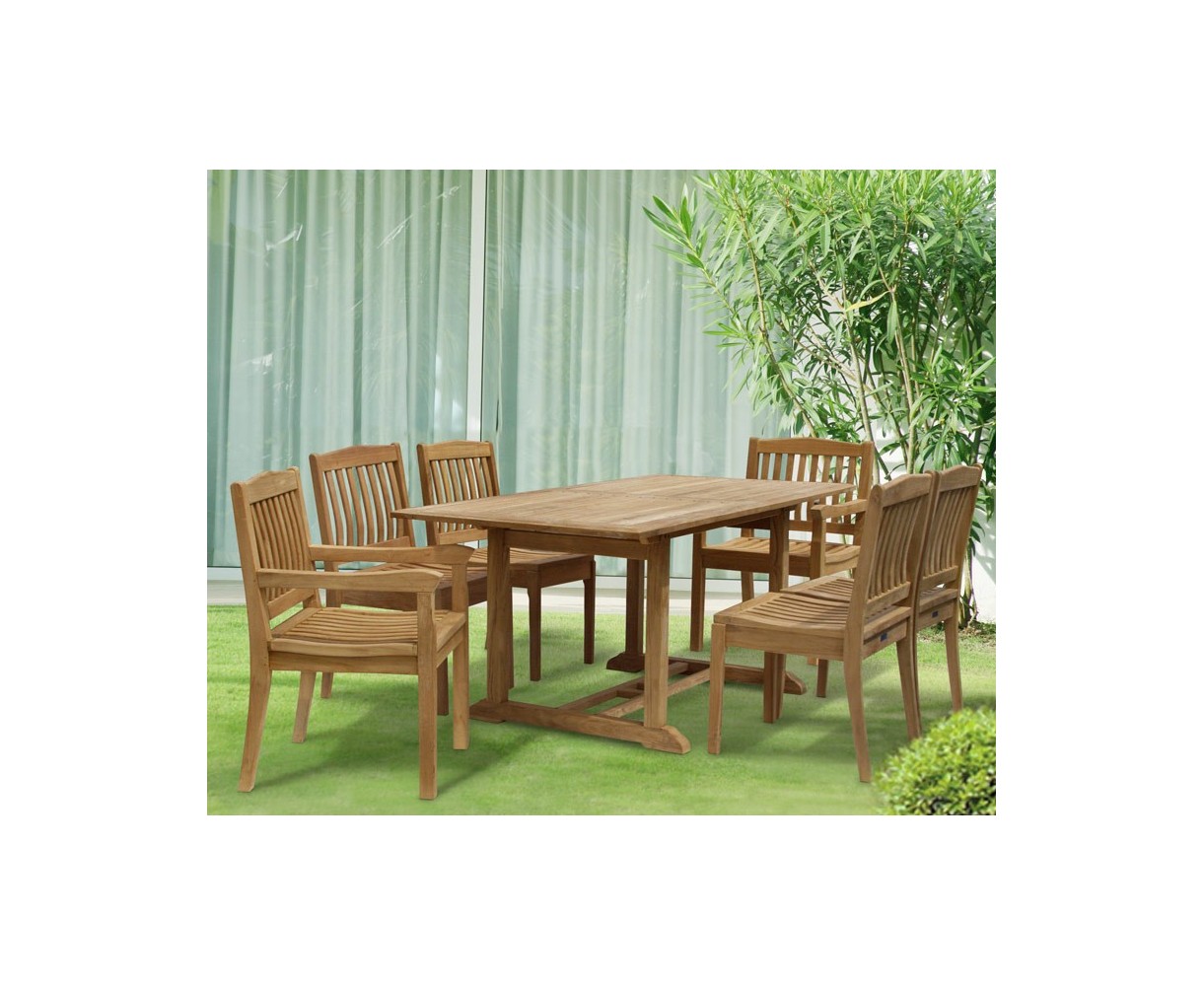 Hilgrove 6 Seater Garden Rectangular Dining Table and Chairs Set