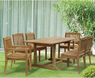 Hilgrove 6 Seater Garden Rectangular Dining Table and Chairs Set