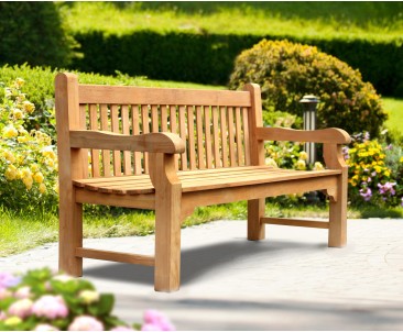 Balmoral Park Bench - 6ft Teak Street Bench - 1.8m