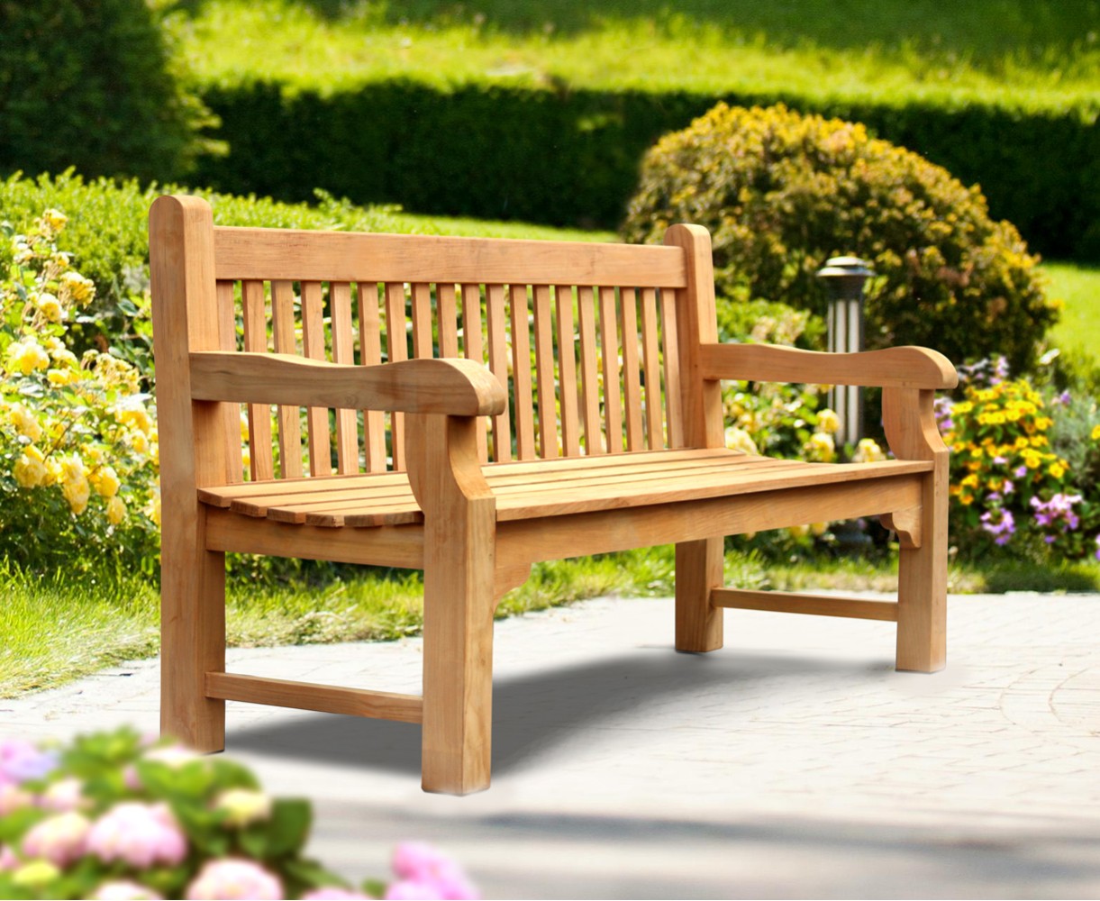 Balmoral Park Bench 6ft Teak Street Bench - 1.8m