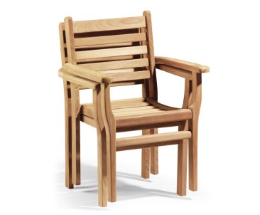Yale 6 Seater Teak Garden Table and Stacking Chairs Set