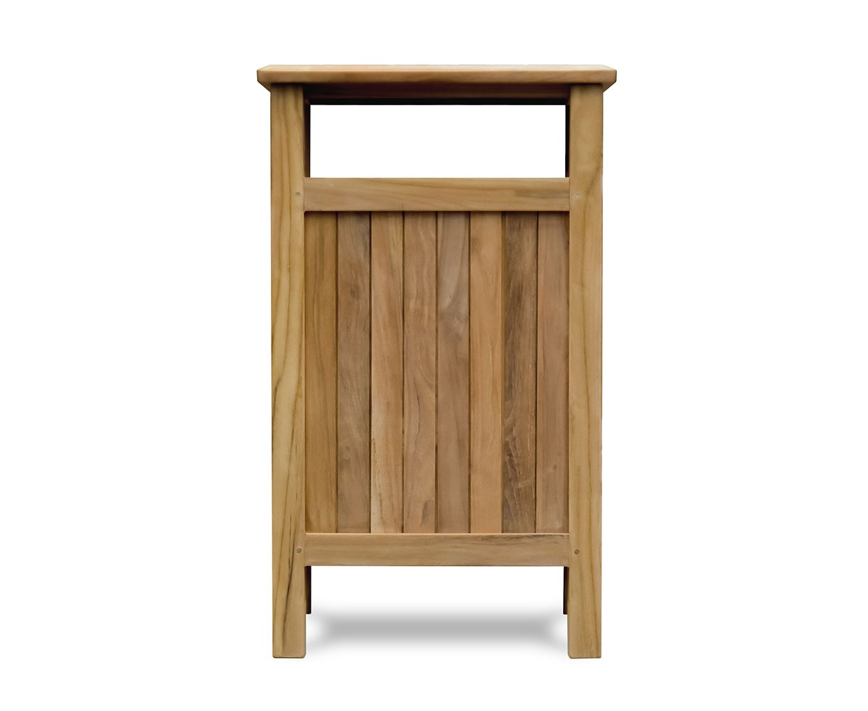 Outdoor Club Litter Bin, Teak and Steel