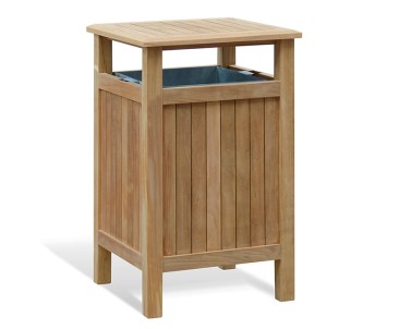 Outdoor Club Litter Bin, Teak and Steel