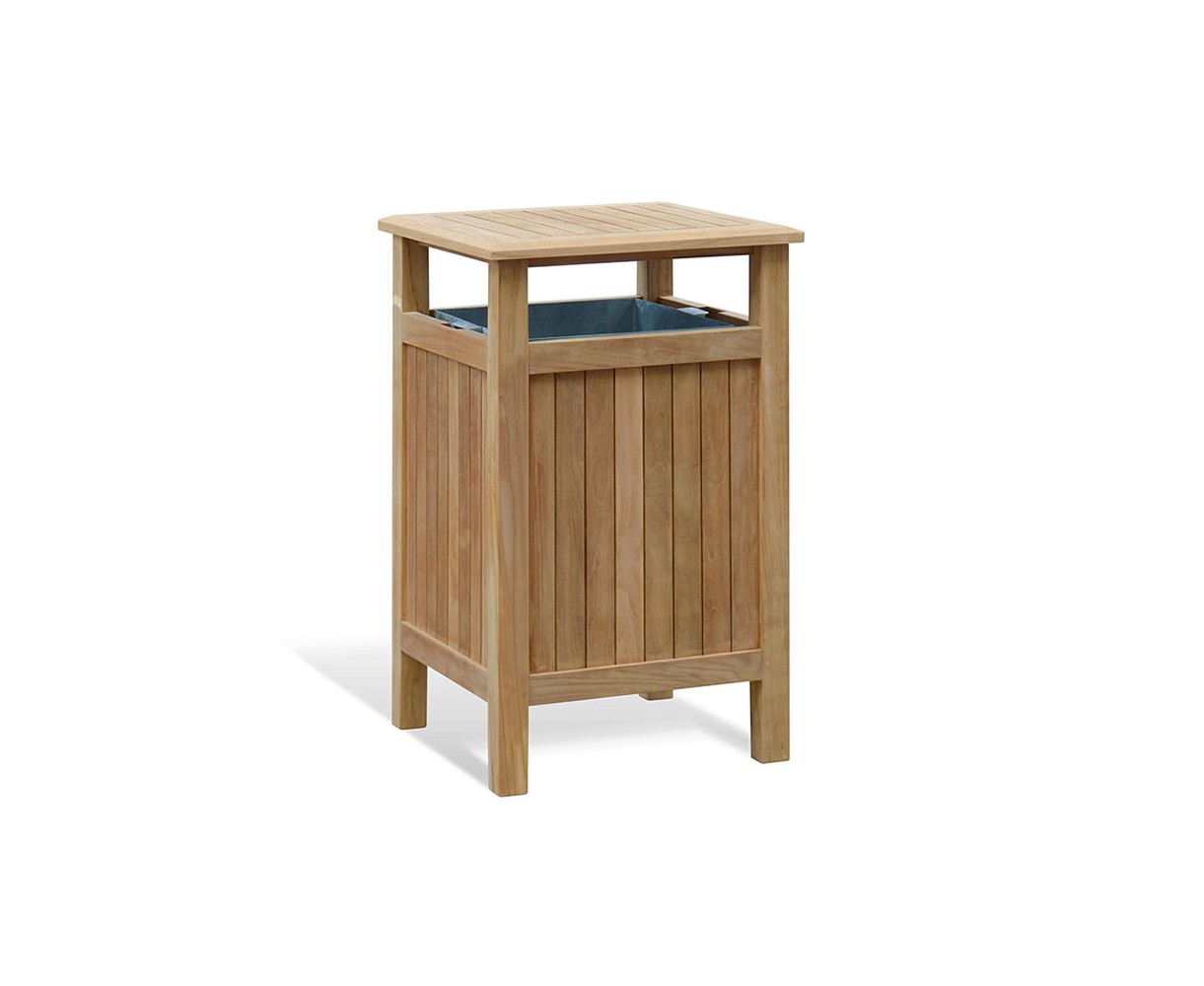 Outdoor Club Litter Bin, Teak and Steel