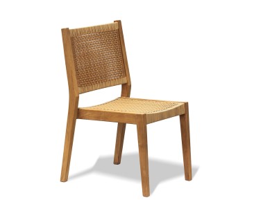 Sora Teak and Rattan Stackable Chair