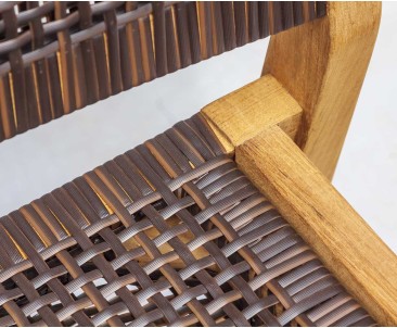 Sora Teak and Rattan Stackable Chair