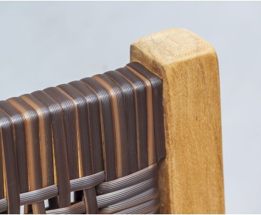 Sora Teak and Rattan Stackable Chair
