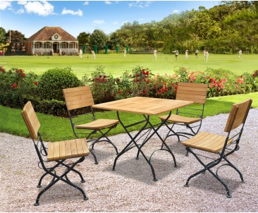 Bistro Square Table and 4 Chairs - Patio Garden Bistro Dining Set