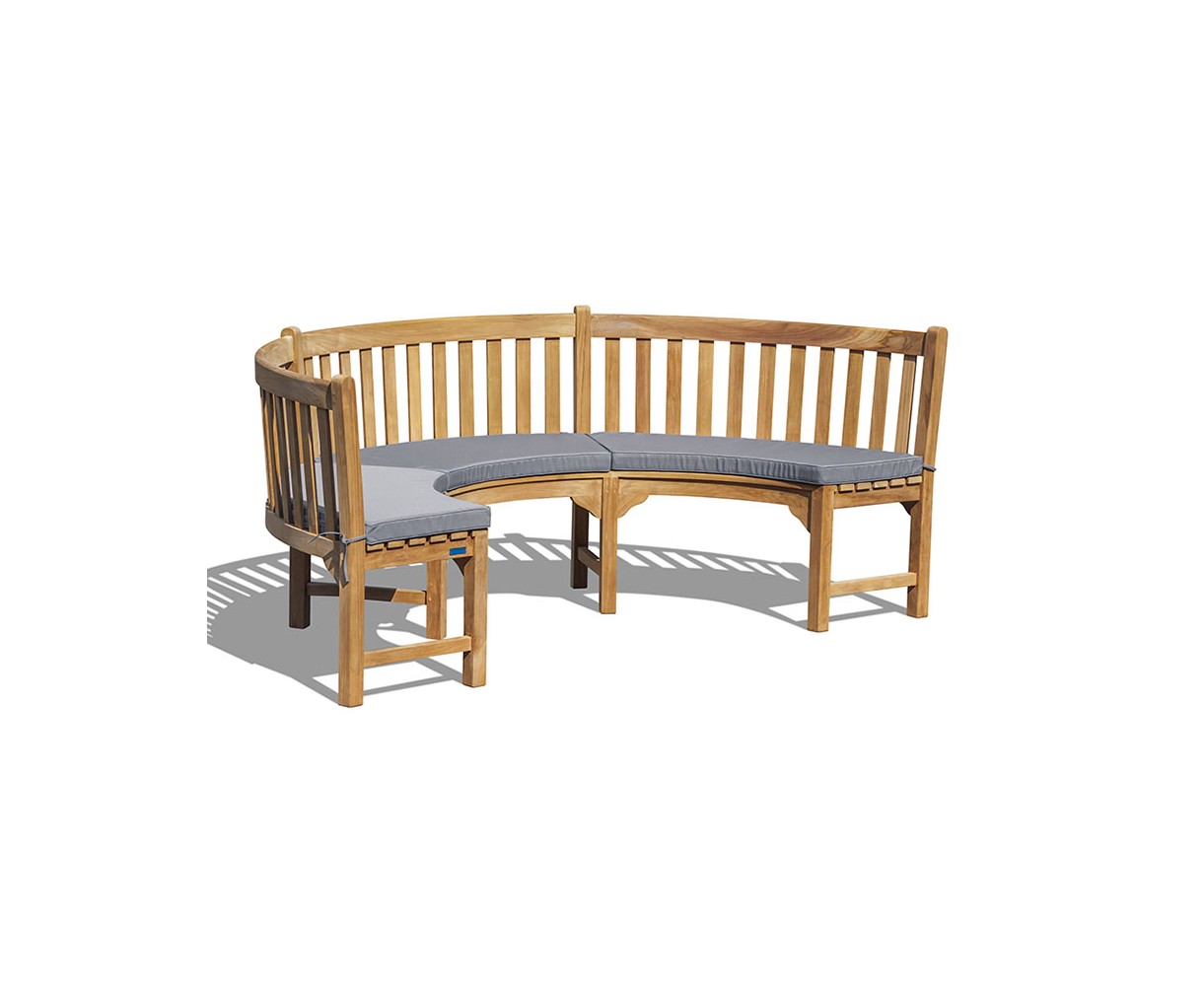 Henley Teak Curved Garden Bench | Semi Circle Bench