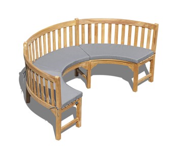 Henley Teak Curved Garden Bench | Semi Circle Bench