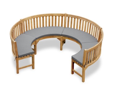 Henley ¾ Teak Curved Garden Wooden Bench