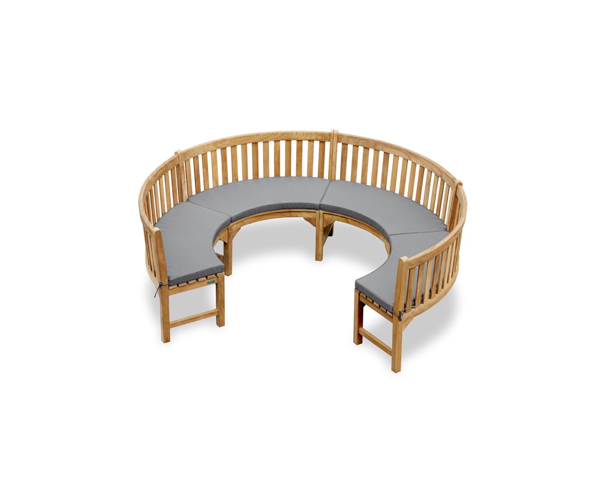 Henley ¾ Teak Curved Garden Wooden Bench