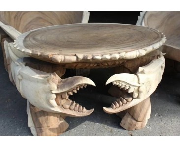 Hand Carved Crab Table - New: End of line