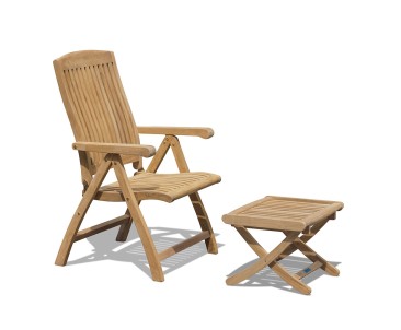 Bali Teak Garden Recliner with Footrest