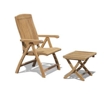 Bali Teak Garden Recliner with Footrest