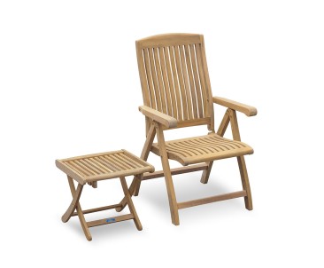 Bali Teak Garden Recliner with Footrest