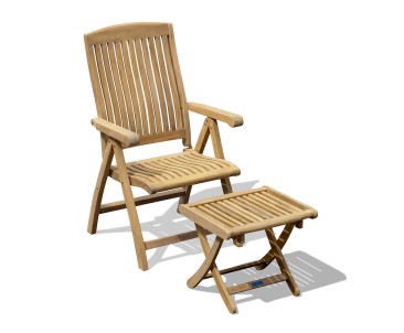 Bali Teak Garden Recliner with Footrest