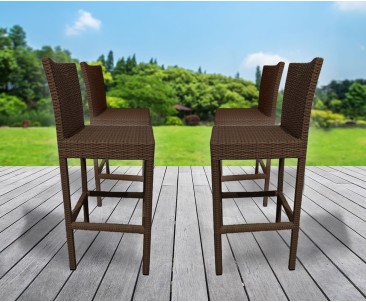 Set of 4 Java Brown Woven Bar Chairs - NEW: End of line