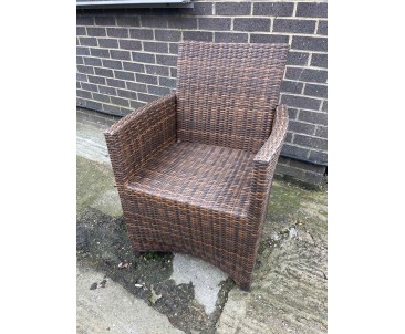 Eclipse Mocca Brown Flat Weave Armchair - New: End of Line