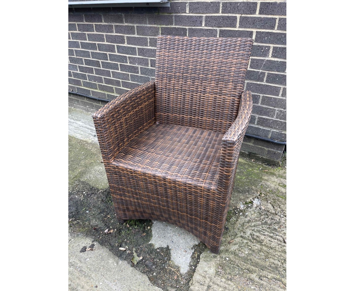 Eclipse Mocca Brown Flat Weave Armchair - New: End of Line