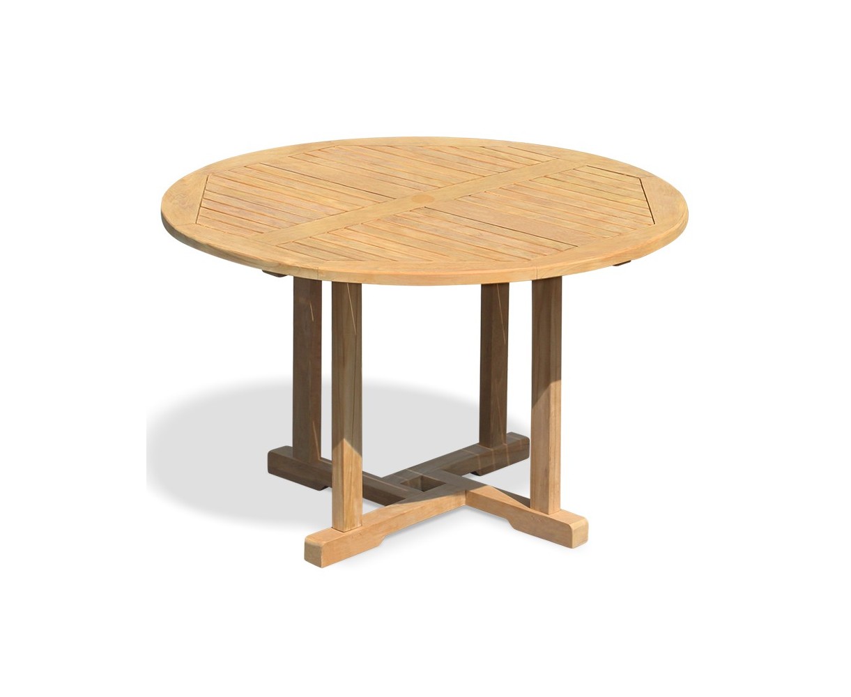 Canfield Teak Round 1.2m Table with 4 Vero Stacking Chairs